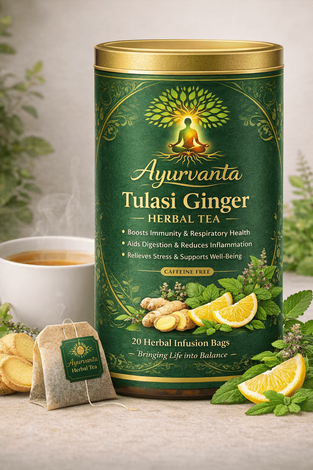 Tulsi Ginger Herbal Tea